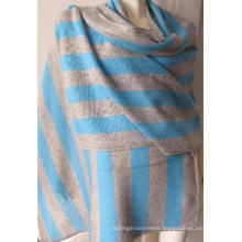 30% Cashmere 70% Wool Stripe Warp Shawl